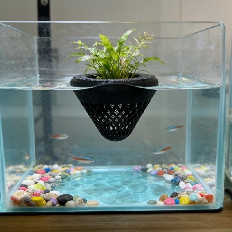 Plant Aquarium Pot - ตะกร้าปลูกพืชน้ำลอยตัวสำหรับตู้ปลา ระบบปลูกไร้ดิน กระถางตาข่าย ของตกแต่ง DIY ใหม่