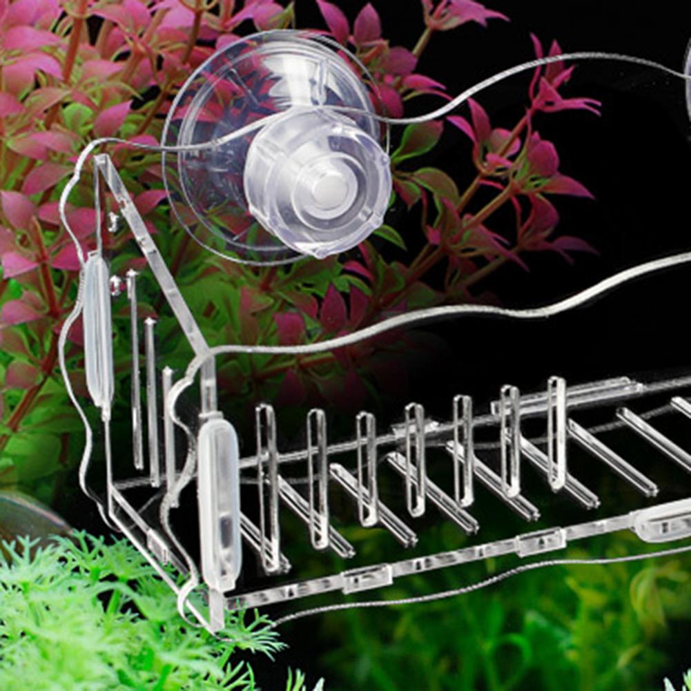 Plant Aquarium Pot - ที่วางต้นไม้แบบมีถ้วยดูด ชั้นวางกระถางต้นไม้ ที่วางต้นไม้ในตู้ปลาแบบมีถ้วยดูด ที่แขวนกระถางต้นไม้ในตู้ปลาอะคริลิก สำหรับติดหน้าต่าง ปลูกไม้อวบน้ำ