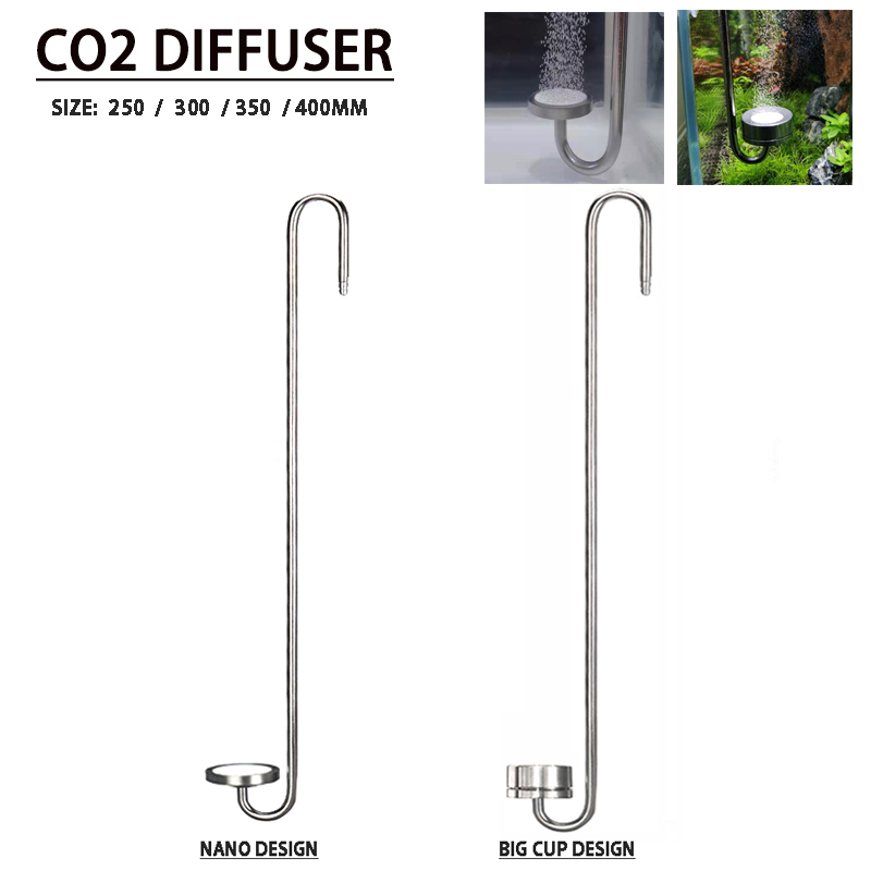 Aquarium Liquid Carbon - ZRDR พิพิธภัณฑ์สัตว์น้ํา CO2 ดิฟฟิวเซอร์วัสดุสแตนเลสเครื่องฉีดน้ําแผ่นเซรามิก Refiner ใช้สําหรับอุปกรณ์การเจริญเติบโตของพืชน้ํา