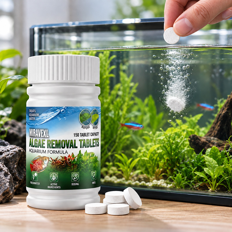 Planted Aquarium Cleaning - MIRAVEXL ยาเม็ด 150 เม็ด สำหรับกำจัดตะไคร่น้ำในตู้ปลา ทำความสะอาดตู้ปลา