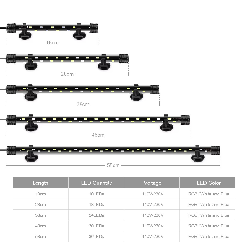 ไฟ LED แถบสำหรับตู้ปลา 220V กั - Aquarium Plant Light บทวิจารณ์และราคา